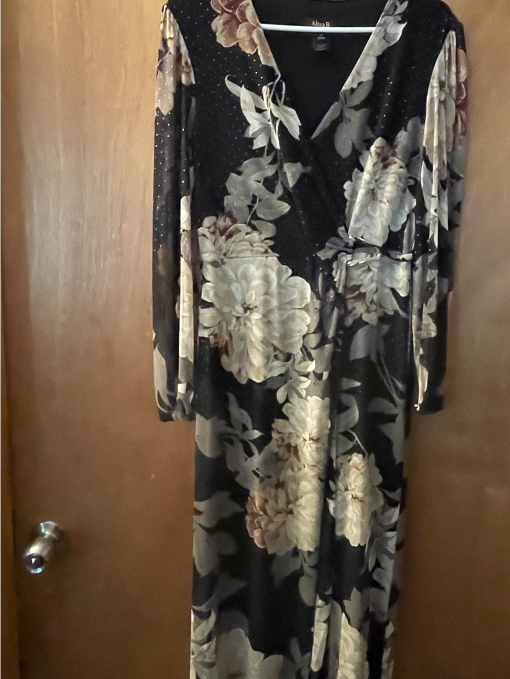 Black Floral Dress with Long Sleeves